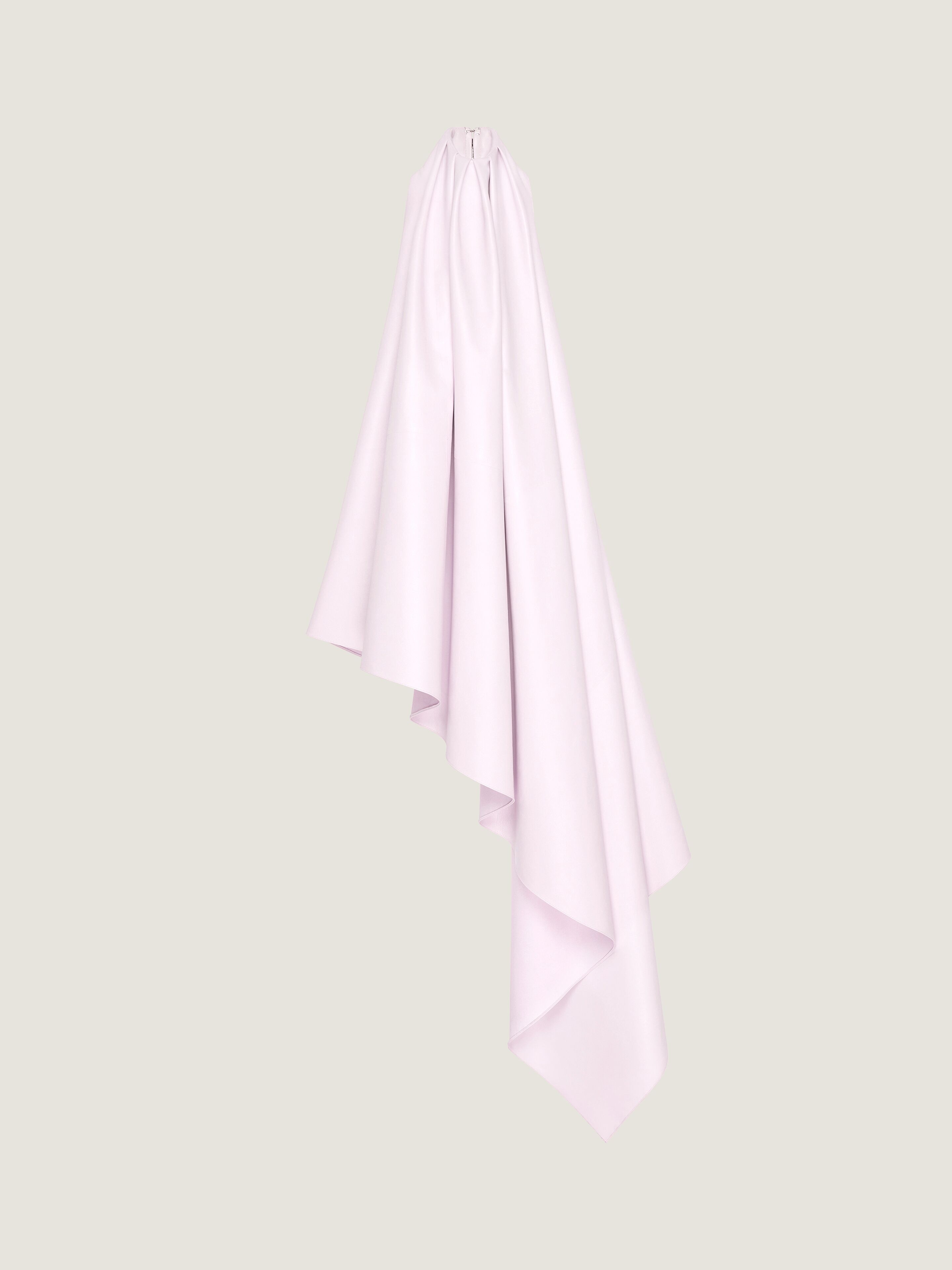 Asymmetric halterneck dress in leather